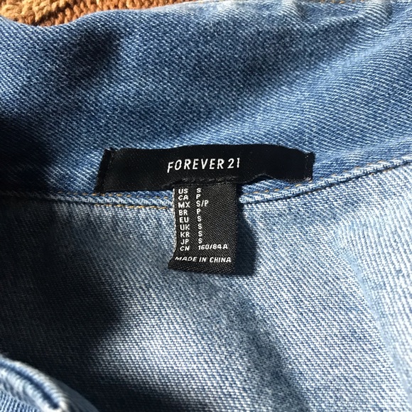 Forever 21 heavyweight denim jacket SMALL - Picture 6 of 8